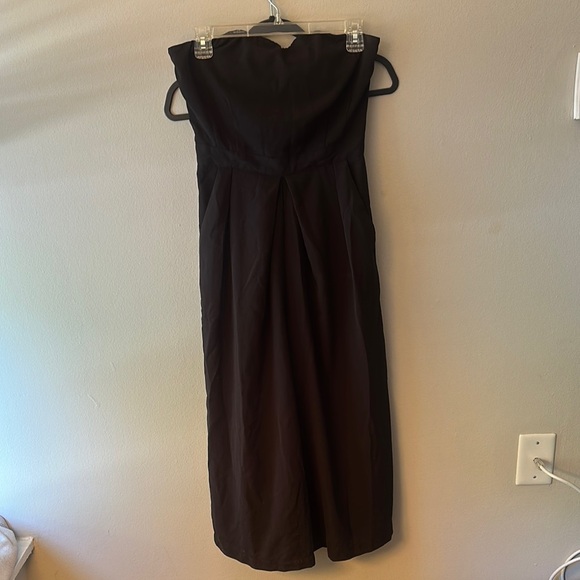 Sans Souci Pants - Sans Souci Black Ruched Strapless Jumpsuit